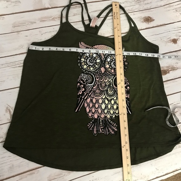 No Boundaries Owl Green Tank Top Size XXL - Picture 6 of 7